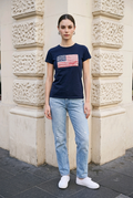Navy American Flag Graphic T-Shirt