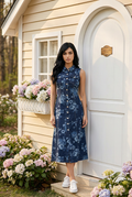 Floral Denim Midi Dress - Size M
